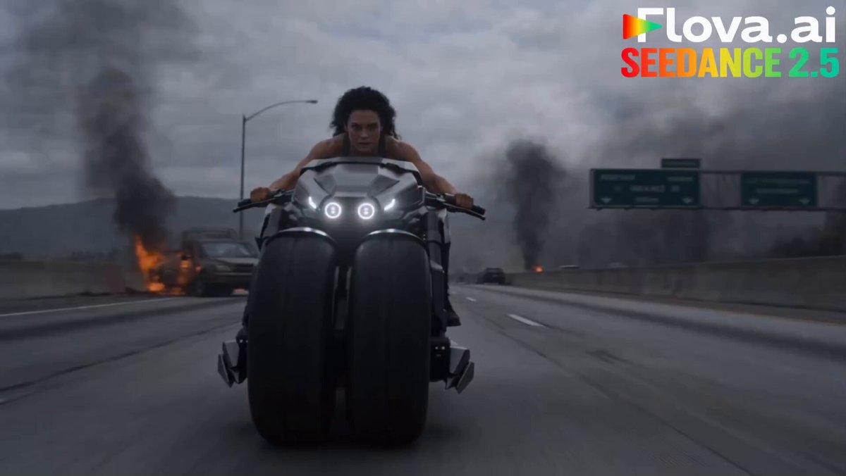 Sci-Fi Motorcycle Action Sequence