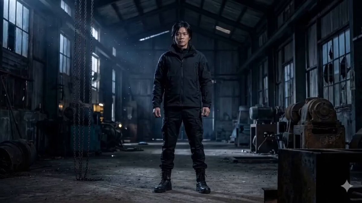 Hyper-realistic cinematic super-speed fight scene inside a massive abandoned…