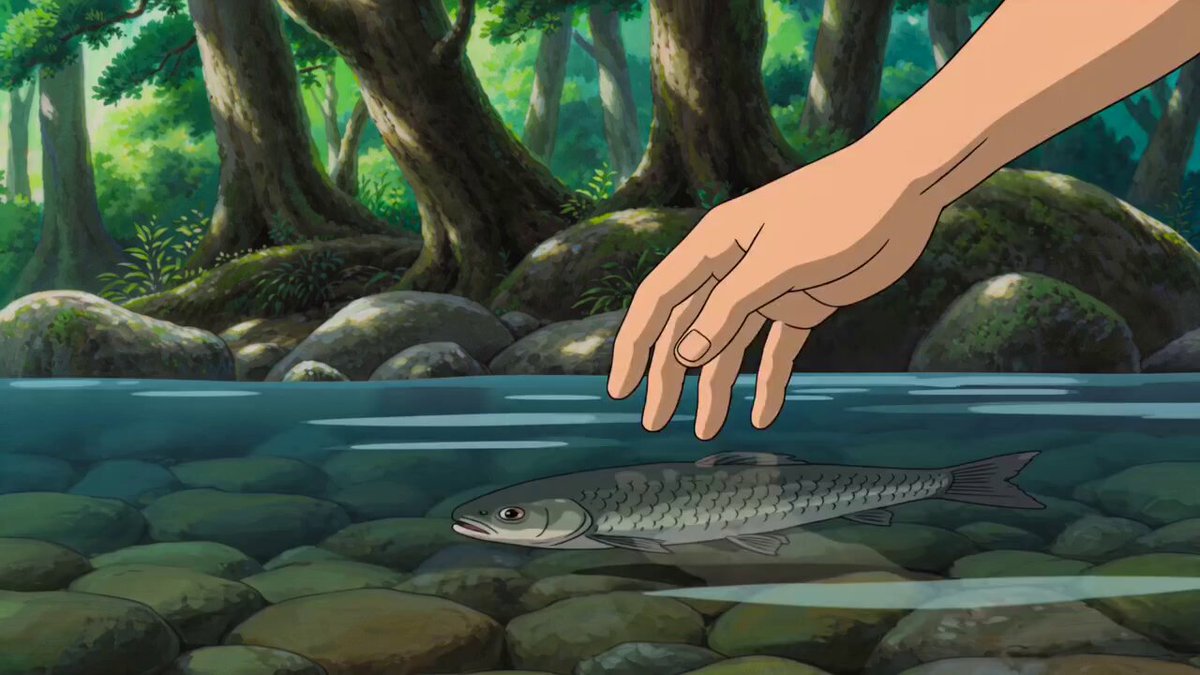 A peaceful anime-style outdoor cooking scene in a lush…
